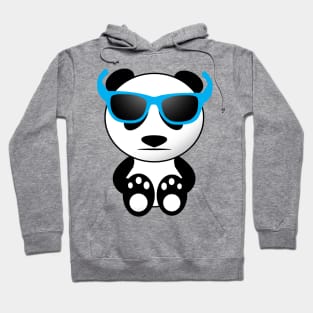 Cool cute panda bear sunglasses blue Hoodie